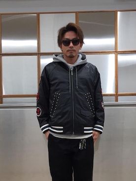 「ロックコーデ」｜「アイテム（スタジャン）」を使った、京都くんさん（メンズ・172cm）の秋コーディネート