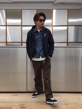 「Gジャン」｜「アイテム（ナイロンジャケット）」を使った、京都くんさん（メンズ・172cm）の秋コーディネート