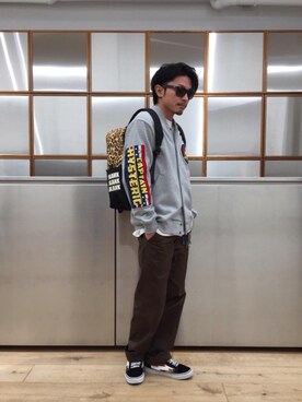 「アイテム（ルームウェア/パジャマ）」を使った、京都くんさん（メンズ・172cm）の秋コーディネート