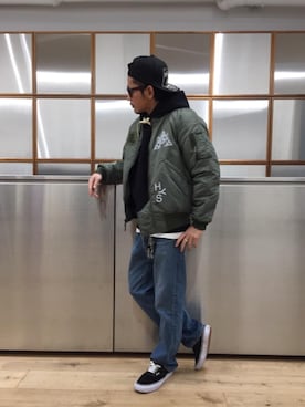 「アイテム（ルームウェア/パジャマ）」を使った、京都くんさん（メンズ・172cm）の秋コーディネート