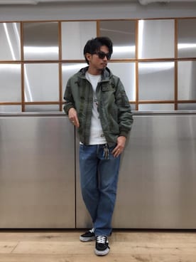 「N-2B」｜「アイテム（ミリタリージャケット）」を使った、京都くんさん（メンズ・172cm）の秋コーディネート