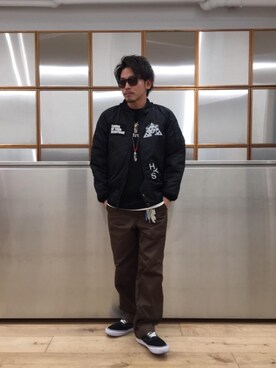 京都くんさんの「HYS 84 パッチ リメイクN-2Bジャケット」を使ったコーディネート