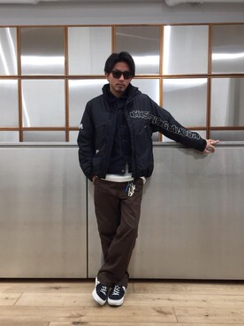 京都くんさんの「HG ロゴ スタンドカラージャケット」を使ったコーディネート