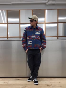 「テーパードデニム」｜「アイテム（その他アウター）」を使った、京都くんさん（メンズ・172cm）の冬コーディネート