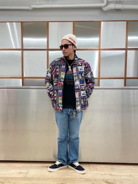 「でにむ」｜「アイテム（ナイロンジャケット）」を使った、京都くんさん（メンズ・172cm）の春コーディネート