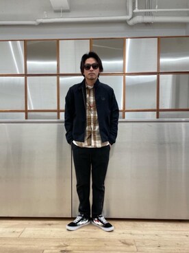 「長袖シャツ」｜「アイテム（ブルゾン）」を使った、京都くんさん（メンズ・172cm）の春コーディネート