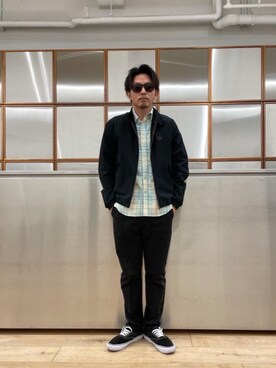 「長袖シャツ」｜「アイテム（ブルゾン）」を使った、京都くんさん（メンズ・172cm）の春コーディネート