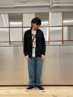 「でにむ」｜「アイテム（ミリタリージャケット）」を使った、京都くんさん（メンズ・172cm）の春コーディネート