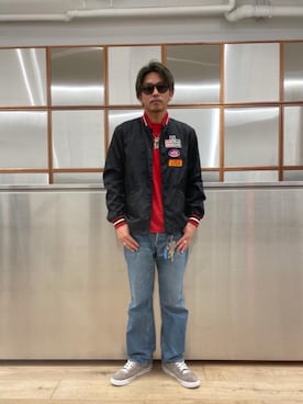 「でにむ」｜「アイテム（ナイロンジャケット）」を使った、京都くんさん（メンズ・172cm）の夏コーディネート