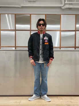 「アイテム（ナイロンジャケット）」を使った、京都くんさん（メンズ・172cm）の夏コーディネート