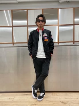 「90'sコーデ」｜「アイテム（ナイロンジャケット）」を使った、京都くんさん（メンズ・172cm）の夏コーディネート