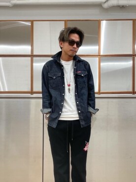 「でにむ」｜「アイテム（スウェットパンツ）」を使った、京都くんさん（メンズ・172cm）の秋コーディネート