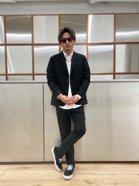 「長袖シャツ」｜「アイテム（その他アウター）」を使った、京都くんさん（メンズ・172cm）の秋コーディネート