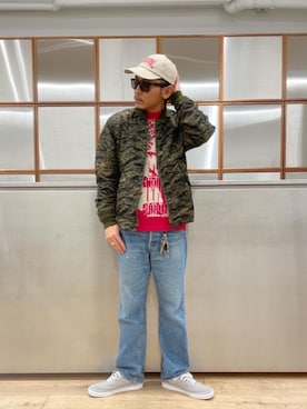 「でにむ」｜「アイテム（ミリタリージャケット）」を使った、京都くんさん（メンズ・172cm）の秋コーディネート