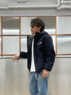 「コラボレーション」｜「アイテム（ブルゾン）」を使った、京都くんさん（メンズ・172cm）の秋コーディネート