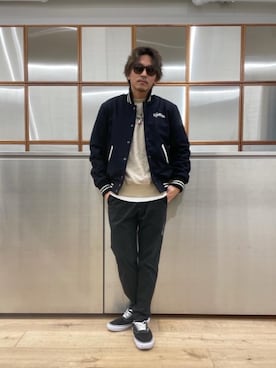 「90'sコーデ」｜「アイテム（スタジャン）」を使った、京都くんさん（メンズ・172cm）の秋コーディネート