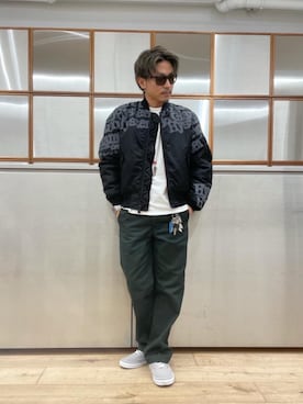 「90'sコーデ」｜「アイテム（MA-1）」を使った、京都くんさん（メンズ・172cm）の冬コーディネート