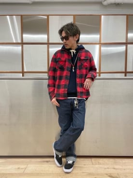 「アイテム（ルームウェア/パジャマ）」を使った、京都くんさん（メンズ・172cm）の冬コーディネート