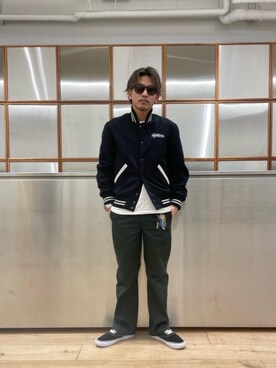 「90'sコーデ」｜「アイテム（スタジャン）」を使った、京都くんさん（メンズ・172cm）の冬コーディネート