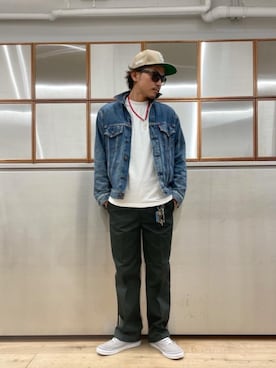 「でにむ」｜「アイテム（チノパンツ）」を使った、京都くんさん（メンズ・172cm）の冬コーディネート