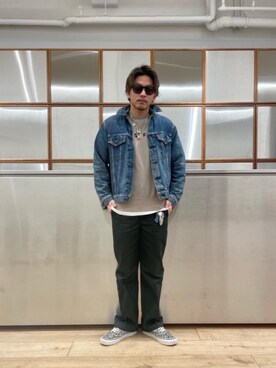 「でにむ」｜「アイテム（チノパンツ）」を使った、京都くんさん（メンズ・172cm）の冬コーディネート