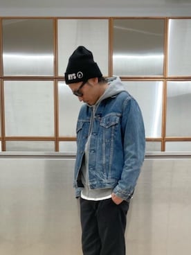 「でにむ」｜「アイテム（チノパンツ）」を使った、京都くんさん（メンズ・172cm）の冬コーディネート