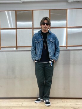 「でにむ」｜「アイテム（チノパンツ）」を使った、京都くんさん（メンズ・172cm）の冬コーディネート