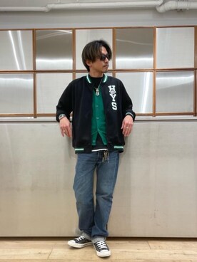 「アイテム（ジャージ）」を使った、京都くんさん（メンズ・172cm）の春コーディネート