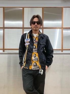 京都くんさんの「HYS GOOD TIMEアップリケ レーシングジャケット」を使ったコーディネート