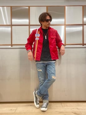 「90'sコーデ」｜「アイテム（ナイロンジャケット）」を使った、京都くんさん（メンズ・172cm）の春コーディネート