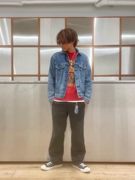 「でにむ」｜「アイテム（チノパンツ）」を使った、京都くんさん（メンズ・172cm）の夏コーディネート