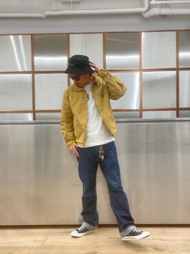 「90'sコーデ」｜「アイテム（ジャケット/アウター）」を使った、京都くんさん（メンズ・172cm）の秋コーディネート