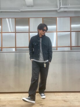 「でにむ」｜「アイテム（チノパンツ）」を使った、京都くんさん（メンズ・172cm）の秋コーディネート