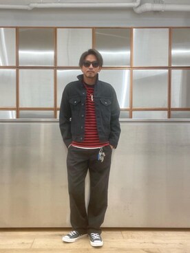 「でにむ」｜「アイテム（チノパンツ）」を使った、京都くんさん（メンズ・172cm）の秋コーディネート