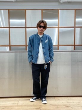 「でにむ」｜「アイテム（チノパンツ）」を使った、京都くんさん（メンズ・172cm）の秋コーディネート