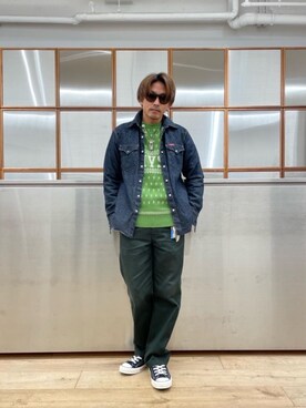 「でにむ」｜「アイテム（チノパンツ）」を使った、京都くんさん（メンズ・172cm）の冬コーディネート