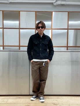 「でにむ」｜「アイテム（チノパンツ）」を使った、京都くんさん（メンズ・172cm）の冬コーディネート