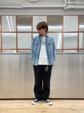 「でにむ」｜「アイテム（チノパンツ）」を使った、京都くんさん（メンズ・172cm）の冬コーディネート