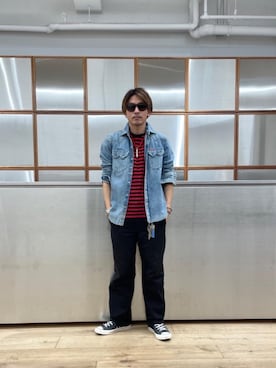「でにむ」｜「アイテム（チノパンツ）」を使った、京都くんさん（メンズ・172cm）の冬コーディネート