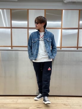 「らふこーで」｜「アイテム（デニムジャケット）」を使った、京都くんさん（メンズ・172cm）の冬コーディネート