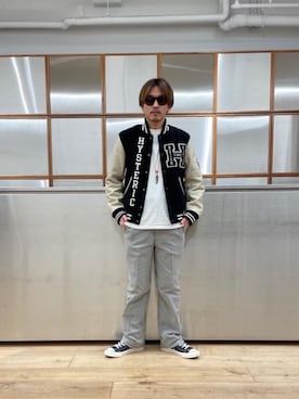 「らふこーで」｜「アイテム（スタジャン）」を使った、京都くんさん（メンズ・172cm）の冬コーディネート
