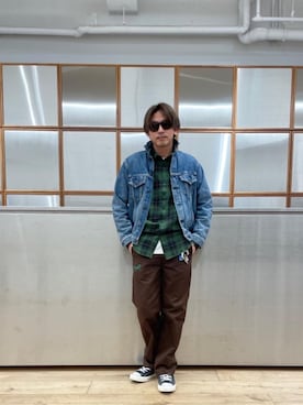 「らふこーで」｜「アイテム（デニムジャケット）」を使った、京都くんさん（メンズ・172cm）の冬コーディネート