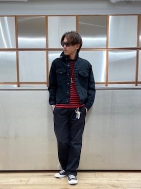 「でにむ」｜「アイテム（チノパンツ）」を使った、京都くんさん（メンズ・172cm）の冬コーディネート
