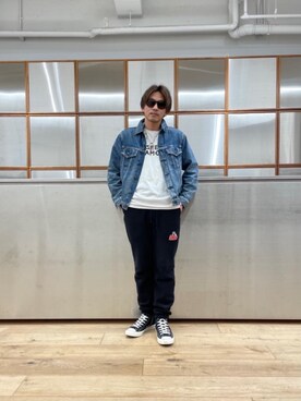 「でにむ」｜「アイテム（スウェットパンツ）」を使った、京都くんさん（メンズ・172cm）の冬コーディネート
