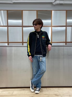 「らふこーで」｜「アイテム（ジャージ）」を使った、京都くんさん（メンズ・172cm）の春コーディネート