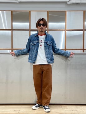 「らふこーで」｜「アイテム（デニムジャケット）」を使った、京都くんさん（メンズ・172cm）の春コーディネート