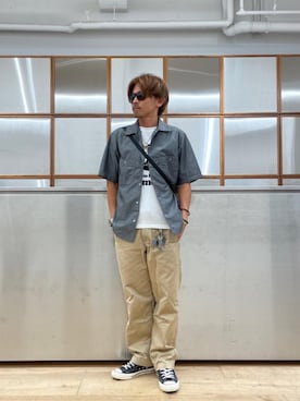 「エンジニアシャツ」｜京都くんさん（メンズ・172cm）の夏コーディネート