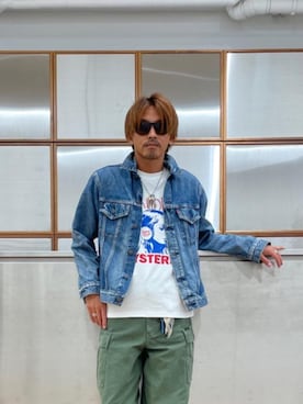 「らふこーで」｜「アイテム（デニムジャケット）」を使った、京都くんさん（メンズ・172cm）の夏コーディネート