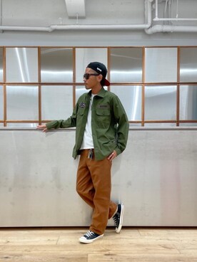 「みりたりー」｜「アイテム（帽子）」を使った、京都くんさん（メンズ・172cm）の秋コーディネート