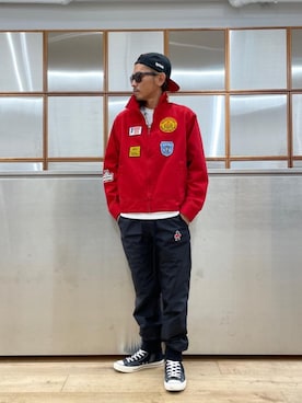 「撥水」｜「アイテム（ブルゾン）」を使った、京都くんさん（メンズ・172cm）の秋コーディネート